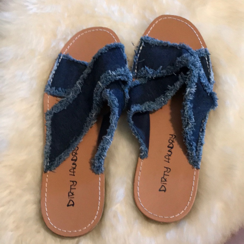 Brand new !! dirty laundry denim cross sandals